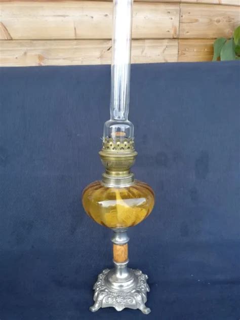 Lampe Petrole Ancienne Clairage Ancien Marbre Pied Regule Old Oil Lamp