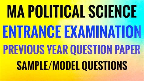 MA Political Science Entrance Question Paper Sample Previous Model