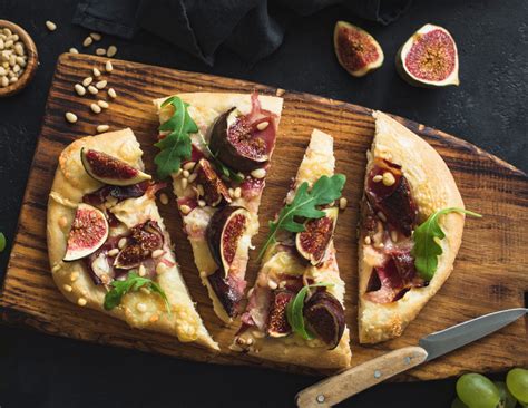 Fig And Goat Cheese Flatbread Paired With Cabernet Sauvignon