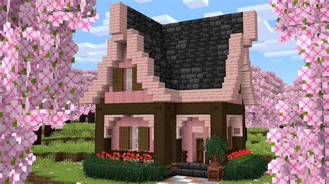 Easy Minecraft Cherry Blossom House Tutorial Youtube