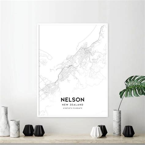 Nelson Map Print Nelson Map Poster Wall Art Nelson New Etsy