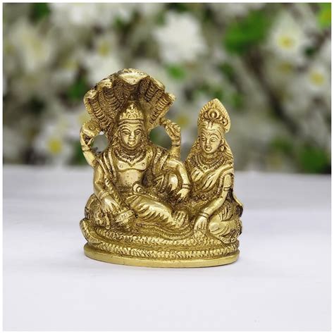 Buy Atoz India Cart Vishnu Lakshmi Statue In Brass Lord Vishnu With