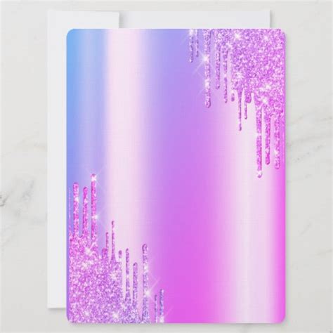 Drips Violet Chic Dress Silver Th Birthday Invitation Zazzle