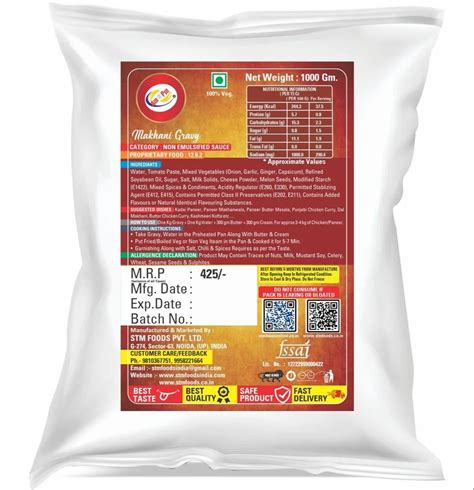 Makhani Gravy Packaging Type Evoh Pouch Packaging Size Kg At Rs