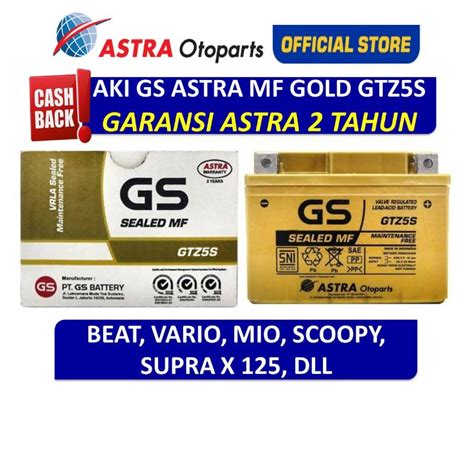 Promo Aki Gs Astra Mf Gold Gtz S Untuk Motor Honda Vario Honda Beat