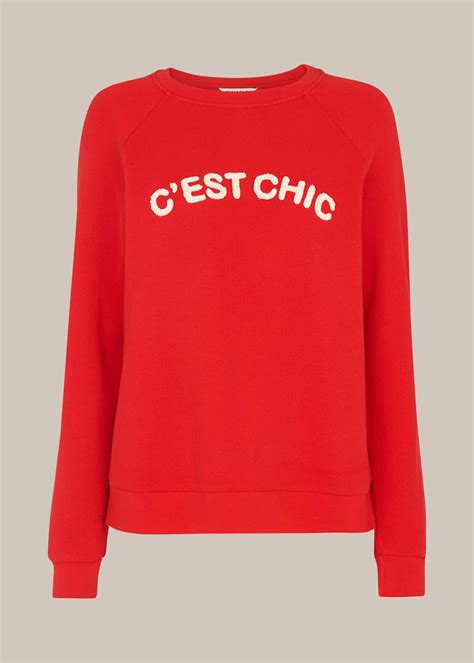 Red Cest Chic Logo Sweatshirt Whistles Whistles Uk