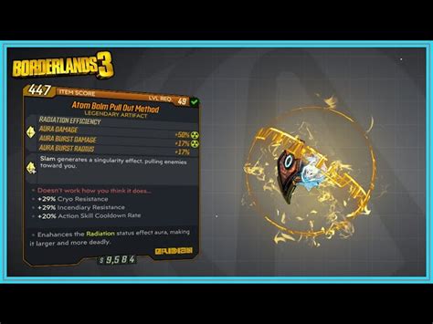 Pull Out Method Borderlands 3 Legendary Artifact Mentalmars