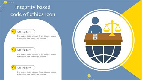 Integrity Based Code Of Ethics Icon Ppt Template