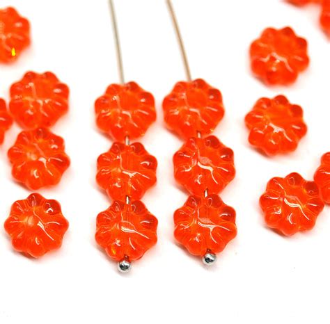 Craft Supplies And Tools Glass Jewelry And Beauty 9mm Dark Orange Daisy