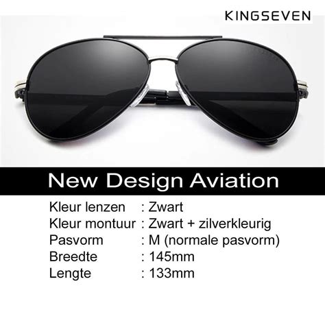 Piloten Zonnebril Kingseven Nda Black Met Uv En Polarisatie