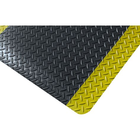 Kumfi Tough Vinyl Anti Fatigue Mat 15m X 09m Blackyellow