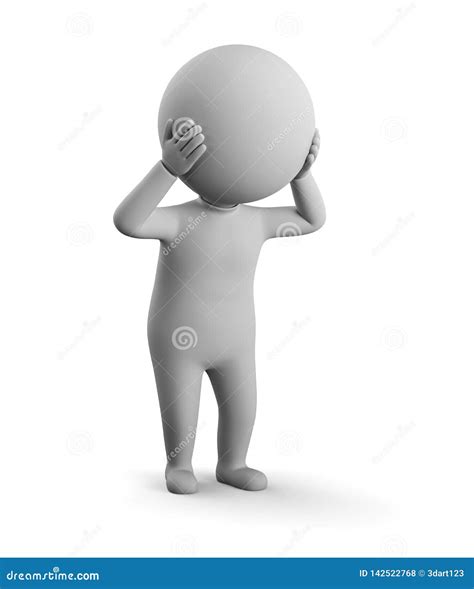 3d Small Man Stress Pose Stock Illustration Illustration Of