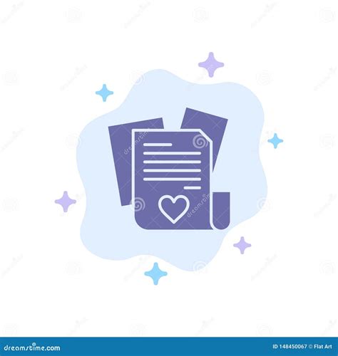 File Love Heart Wedding Blue Icon On Abstract Cloud Background Stock