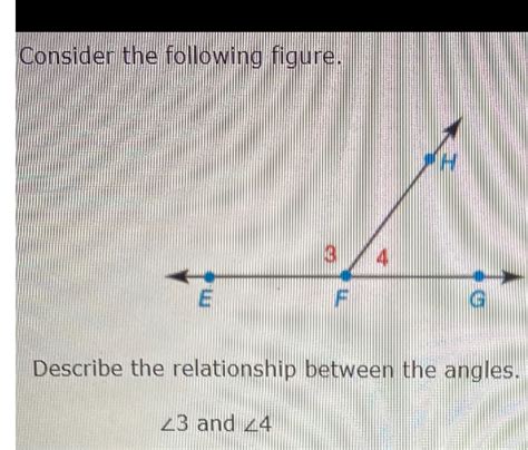 Solved Consider The Following Figure Describe The Relationship Between The Angles ∠ 3 And ∠ 4