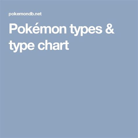 Pokémon types & type chart | Type chart, Pokemon type chart, Chart