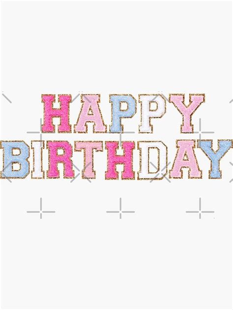 🔥 Free Download Preppy Patch Happy Birthday Sticker For Sale By Gdm123 Redbubble [750x1000] For