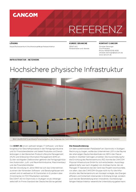 Referenzen Projekte CANCOM Physical Infrastructure