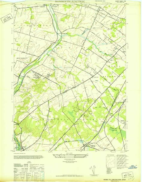 Classic USGS Monmouth Junction New Jersey 7.5'x7.5' Topo Map – MyTopo Map Store