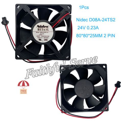 Inverter Cooling Fan DC 24V 0 23A 80 80 25MM 2 Lines For NIDEC D08A