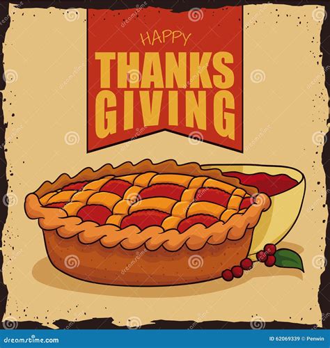 Traditional Cranberry Pie with Cranberry Sauce, Vector Illustration ...