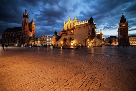 Old Town Main Square in Krakow by Night Photograph by Artur Bogacki ...