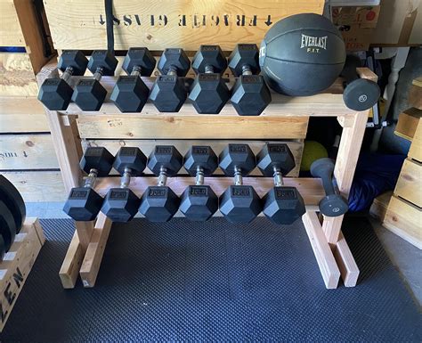 Diy Dumbbell Rack Diy Home Gym Diy Dumbbell Home Gym Garage