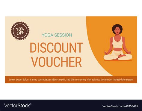 Yoga Discount Voucher Royalty Free Vector Image