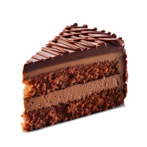 Premium Ai Image Chocolate Cake Slice On White Background