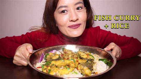 Mukbang Delicious Fish Curry With Rice माछाको झोल र भात Nepali Food