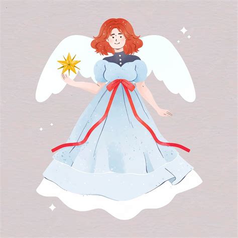 Free Vector | Watercolor christmas angel