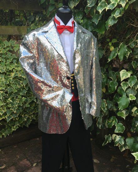 Masquerade Gents Silver Sequin Game Show Host Costume Masquerade