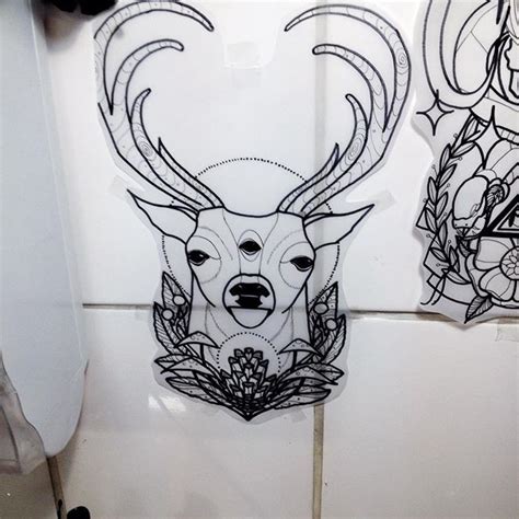 Three Black Eyed Deer Tattoo Design Tattooimages