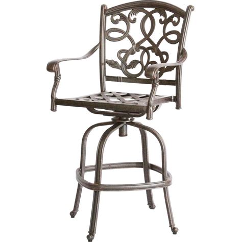 Darlee Santa Monica Cast Aluminum Patio Swivel Bar Stool Ultimate Patio