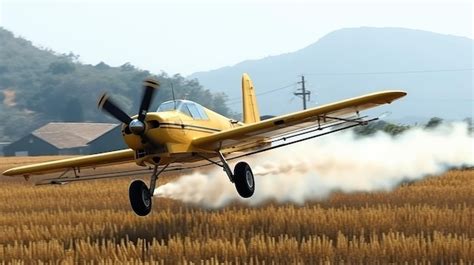 Premium AI Image | Crop duster plane spraying crops spraying chemicals for accelerated crop ...