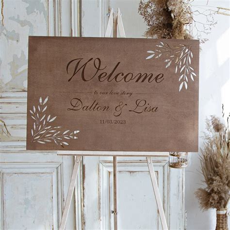 Welcome to Our Wedding Sign With Easel Stand Unique Boho - Etsy