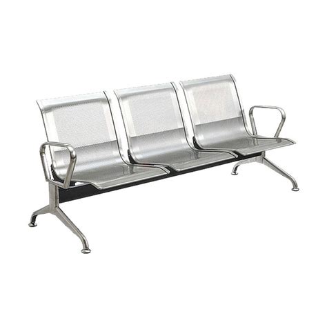 Stainless Steel Three Seater Patient Waiting Chair For Hospital At