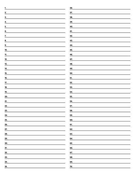 Printable 2 Column Numbered Black Lined Paper College Ruled For Letter Paper Printable Lined