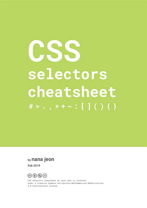 Css Selectors Cheat Sheet Download Printable Pdf Templateroller