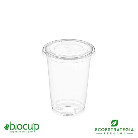 Biopaking Vaso Transparente Pet 16oz Tapa Plana