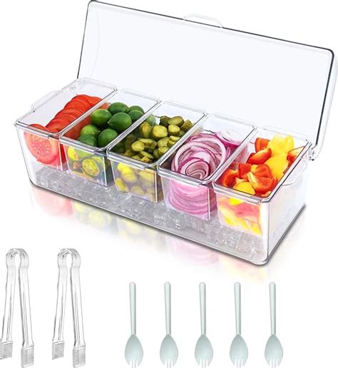 Amazon Fhjp Ice Chilled Condiment Caddy With Containers