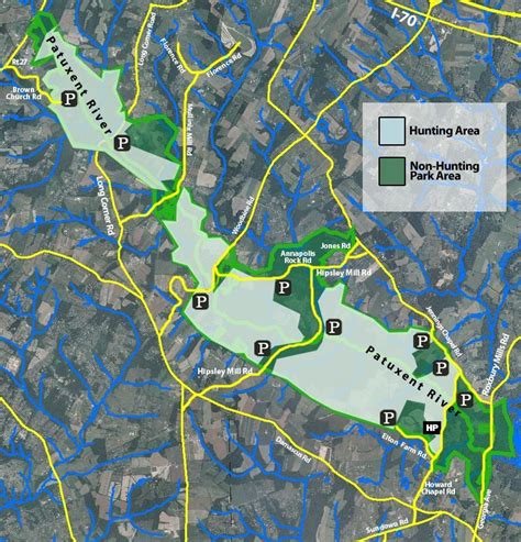 Overview Map Of All Areas In Patuxent River State Park