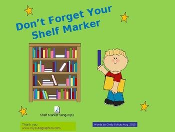 Library Shelf Marker Song By Cindy Schutz Tpt