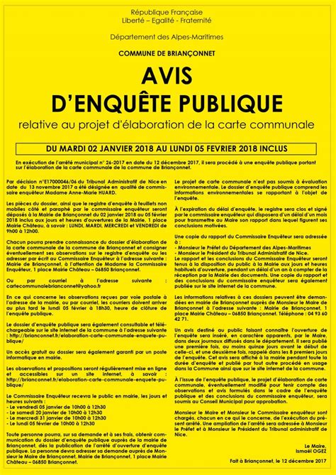 Laboration Carte Communale Avis Denqu Te Publique Site De Brian Onnet