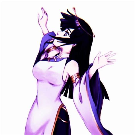 An Anime Character With Long Black Hair And White Dress Holding Her Arms Up In The Air