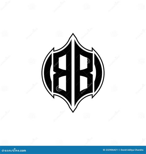 Bb Logo Monogram Geometric Shield Shape Style Stock Vector