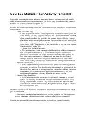 SCS 100 Module Four Activity Docx SCS 100 Module Four Activity