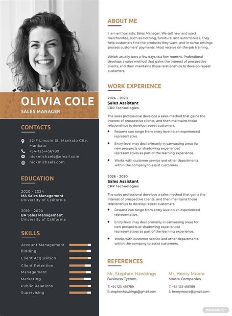 One Page Resume Template - Illustrator, InDesign, Word, Apple Pages, PSD, Publisher | Template.net