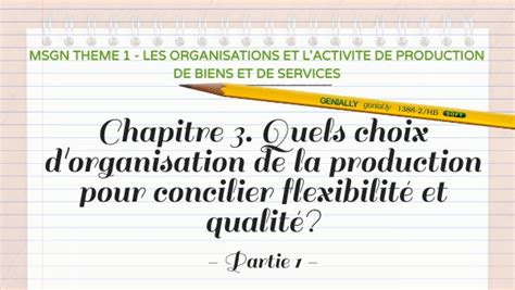 Msgn Chapitre Quels Choix D Organisation De La Production