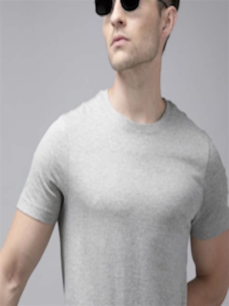 Buy Roadster Men Grey Melange Solid T Shirt Tshirts For Men 11948318