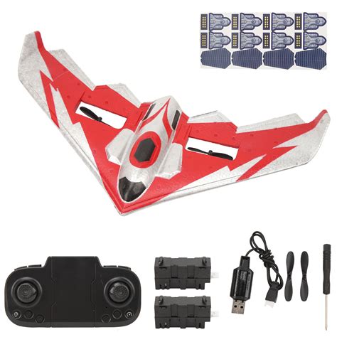 RC Plane Kit Glider Remote Control Airplane EPP Foam Aircraft with LED Light for Beginners ...